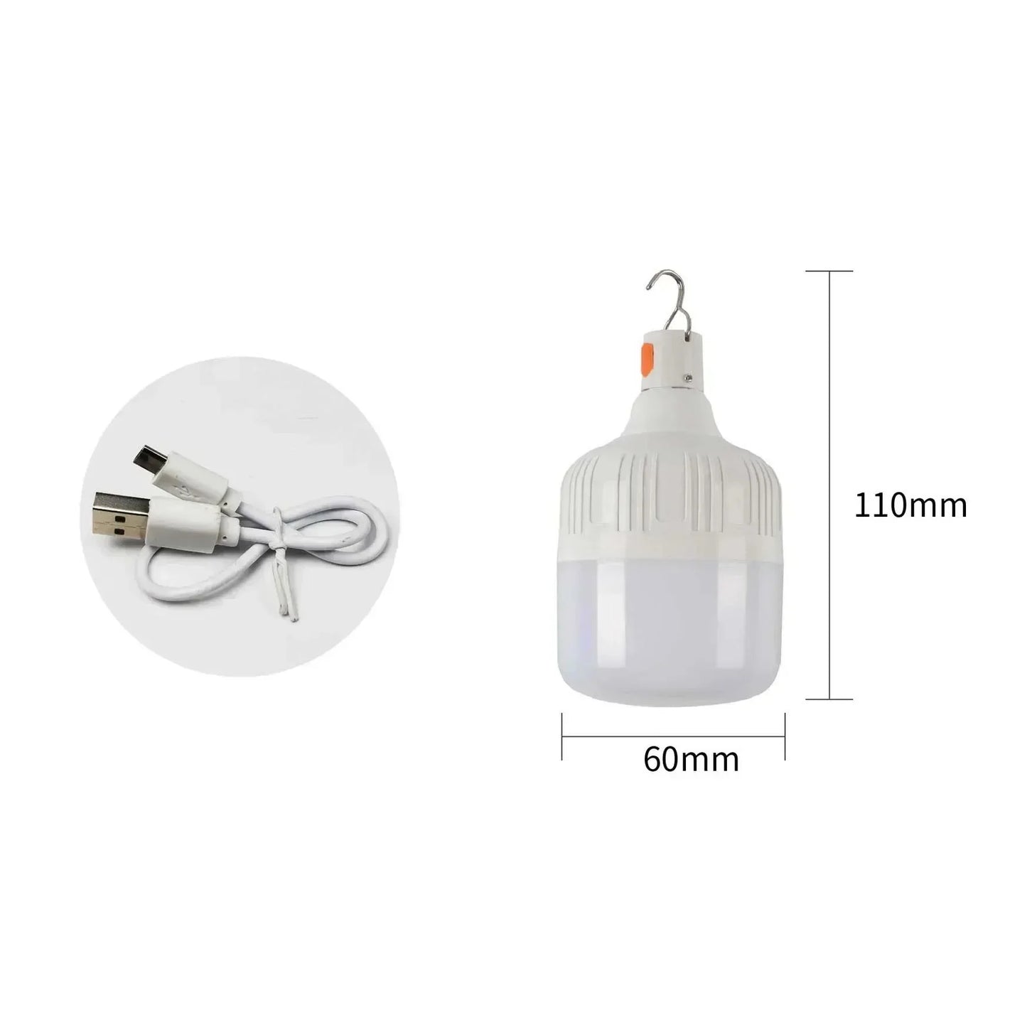 60W USB Rechargeable Emergency Light Bulb Lantern